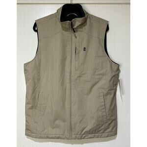 IZOD Men's Sleeveless Full Zip Fleece Lined Vest Stone Size Small NWT